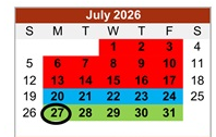 District School Academic Calendar for Bell Elementary for July 2026