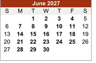 District School Academic Calendar for Bell Elementary for June 2027