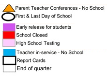 District School Academic Calendar Legend for Bell Elementary