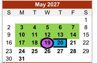 District School Academic Calendar for Bell Elementary for May 2027