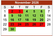 District School Academic Calendar for Bell Elementary for November 2026
