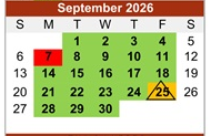 District School Academic Calendar for Bell Elementary for September 2026