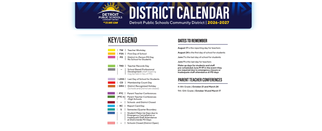 District School Academic Calendar Key for Glazer Elementary School