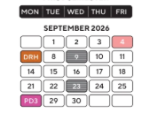District School Academic Calendar for Glazer Elementary School for September 2026