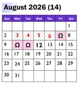 District School Academic Calendar for Dinuba Independent Study for August 2026