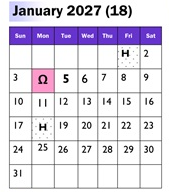 District School Academic Calendar for Dinuba Independent Study for January 2027