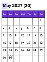 District School Academic Calendar for Dinuba Independent Study for May 2027