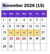 District School Academic Calendar for Dinuba Independent Study for November 2026