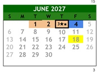 District School Academic Calendar for Gretchen Higgins Elementary for June 2027