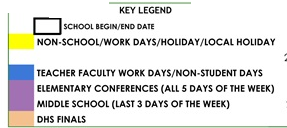 District School Academic Calendar Legend for Gretchen Higgins Elementary