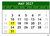 District School Academic Calendar for Gretchen Higgins Elementary for May 2027
