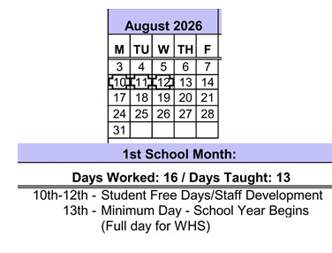 District School Academic Calendar for Gauldin Elementary for August 2026