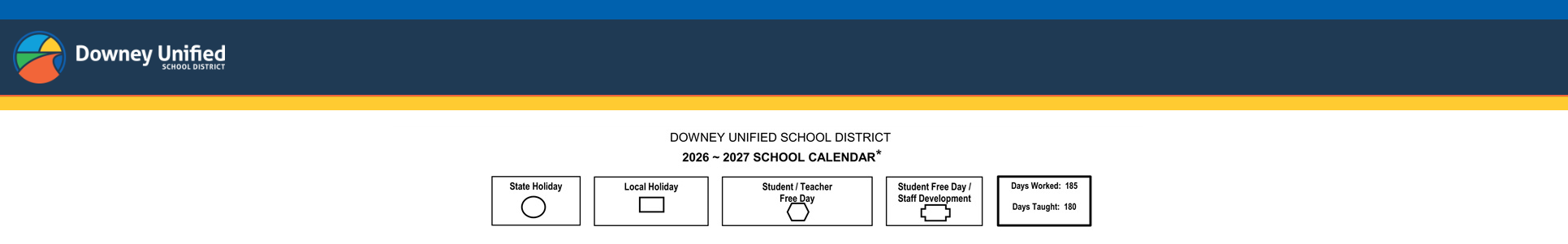 District School Academic Calendar Key for Gauldin Elementary