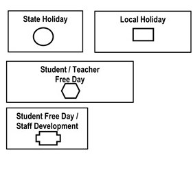 District School Academic Calendar Legend for Gauldin Elementary