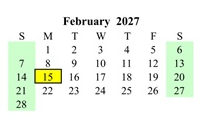 District School Academic Calendar for Myton School for February 2027