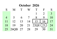 District School Academic Calendar for Myton School for October 2026