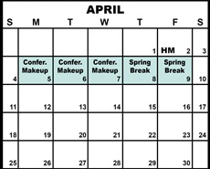 District School Academic Calendar for Duluth Excell Targeted Services for April 2027
