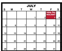 District School Academic Calendar for Duluth Excell Targeted Services for July 2026