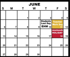 District School Academic Calendar for Duluth Excell Targeted Services for June 2027