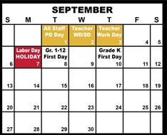 District School Academic Calendar for Duluth Excell Targeted Services for September 2026