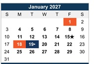District School Academic Calendar for Burton Elementary for January 2027