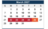 District School Academic Calendar for Burton Elementary for March 2027