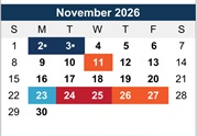 District School Academic Calendar for Burton Elementary for November 2026