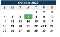 District School Academic Calendar for Burton Elementary for October 2026