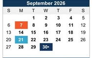 District School Academic Calendar for Burton Elementary for September 2026
