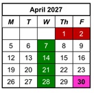 District School Academic Calendar for Highland Terrace Elem Sch for April 2027