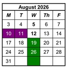 District School Academic Calendar for Highland Terrace Elem Sch for August 2026