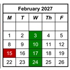 District School Academic Calendar for Highland Terrace Elem Sch for February 2027