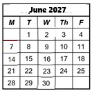 District School Academic Calendar for Highland Terrace Elem Sch for June 2027