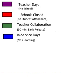 District School Academic Calendar Legend for Highland Terrace Elem Sch