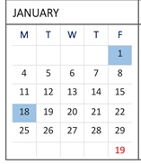 District School Academic Calendar for Escuela Popular Accelerated Family Learning for January 2027