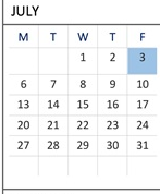 District School Academic Calendar for Escuela Popular Accelerated Family Learning for July 2026