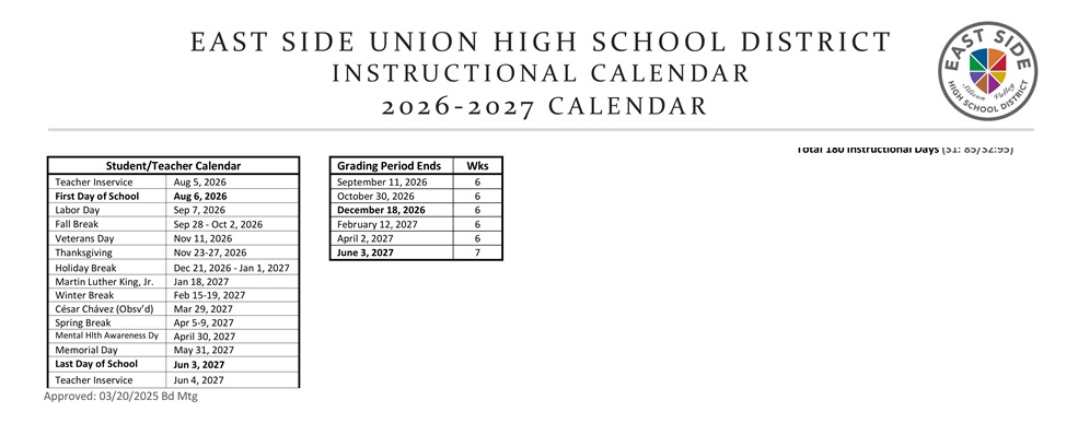 District School Academic Calendar Key for Escuela Popular Accelerated Family Learning