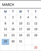 District School Academic Calendar for Escuela Popular Accelerated Family Learning for March 2027