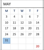 District School Academic Calendar for Escuela Popular Accelerated Family Learning for May 2027