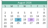 District School Academic Calendar for Bridgeport Elementary for August 2026