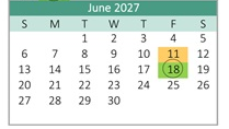 District School Academic Calendar for Bridgeport Elementary for June 2027