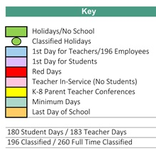 District School Academic Calendar Legend for Bridgeport Elementary