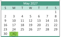 District School Academic Calendar for Bridgeport Elementary for May 2027