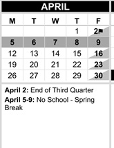 District School Academic Calendar for Beverly Elementary for April 2027