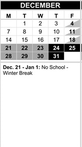 District School Academic Calendar for Beverly Elementary for December 2026