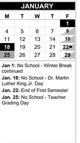 District School Academic Calendar for Beverly Elementary for January 2027