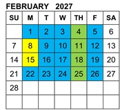 District School Academic Calendar for Cleminson Elementary for February 2027
