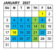 District School Academic Calendar for Cleminson Elementary for January 2027