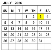 District School Academic Calendar for Cleminson Elementary for July 2026