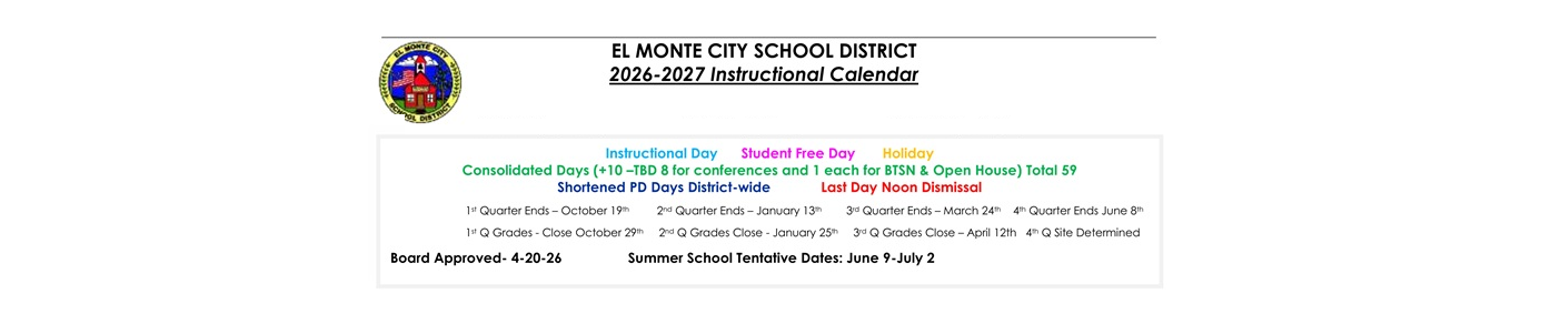 District School Academic Calendar Key for Cleminson Elementary